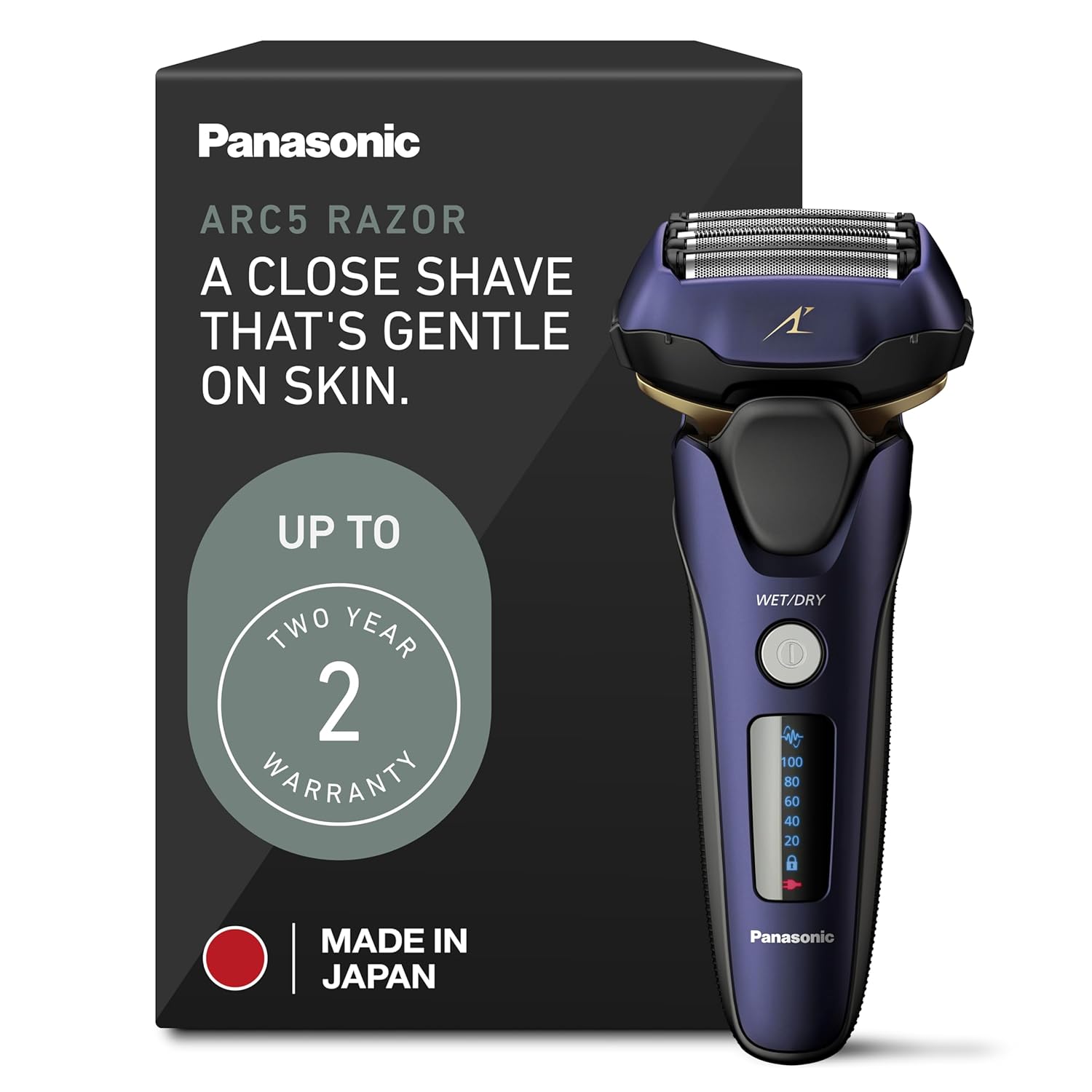 Panasonic Electric Razor for Men, Electric Shaver for Men, ARC5 with Premium Automatic Cleaning and Charging Station, Wet Dry Shaver, Cordless Razor, with Pop-Up Trimmer ES-LV97-K, Black
