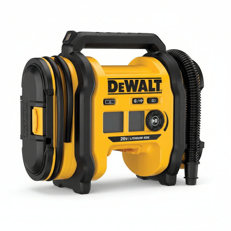 DEWALT Tire Inflator Portable Air Compressor 20V MAX, Car Air Pump with Automatic Shut Off, LED Light, Tool Only (DCC020IB)