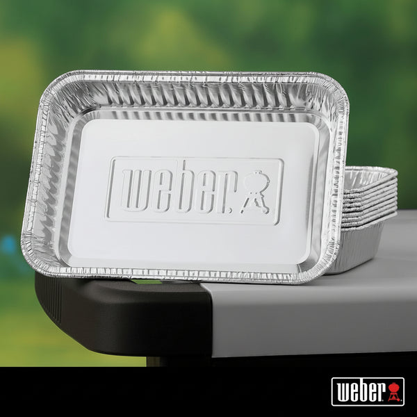 Weber Aluminum Drip Pans, Compatible with Weber Gas Grills, Small, Set of 10
