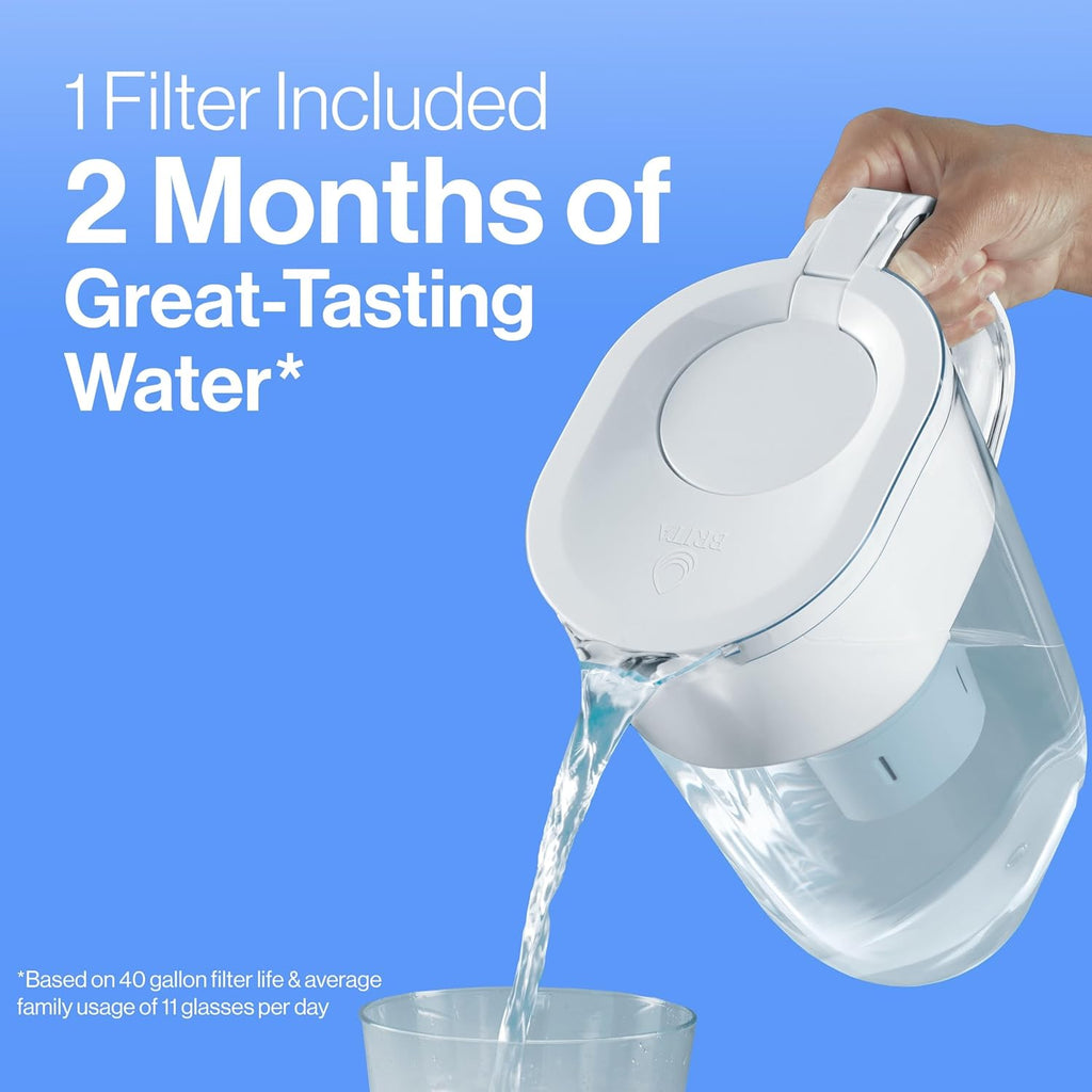 Brita Metro Water Filter Pitcher with SmartLight Change Indicator, BPA-Free, Replaces 1,800 Plastic Water Bottles a Year, Lasts Two Months, Includes 1 Filter, Small - 6-Cup Capacity, Turquoise