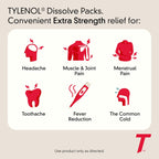 Tylenol Extra Strength Dissolve Powder Packs, 500 mg Acetaminophen Pain Reliever & Fever Reducer Medicine, Fast Relief for Minor Aches & Pains, Ibuprofen- & Aspirin-Free, On-the-Go Berry Flavor, 32 Ct