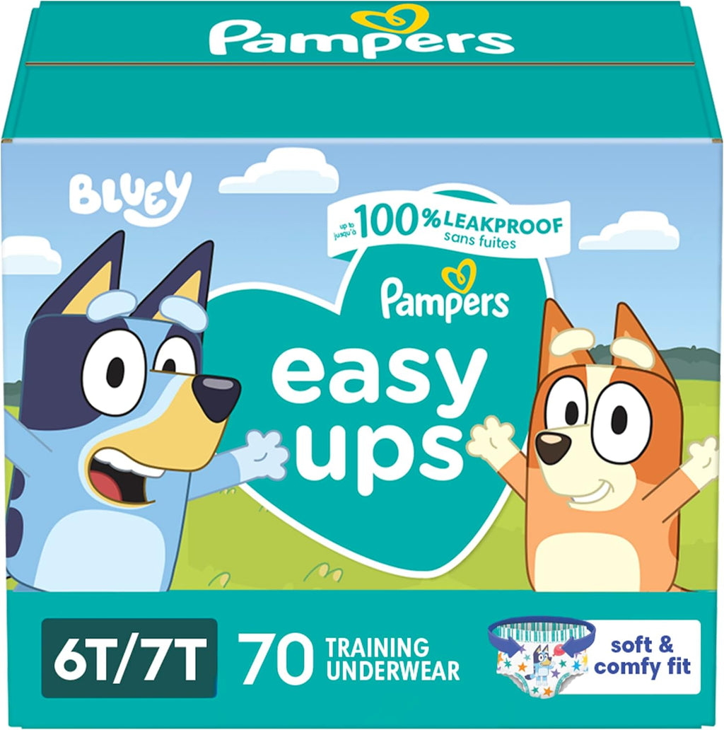 Pampers Training Pants - Easy Ups Boys & Girls Bluey - Size 5T-6T, 84 Count, Children's Potty Underwear (Packaging May Vary)