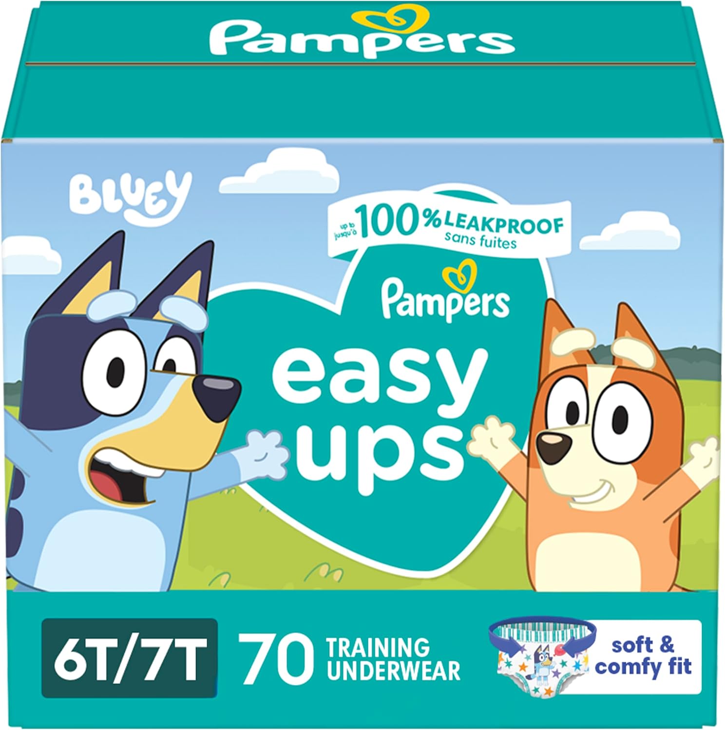 Pampers Training Pants - Easy Ups Boys & Girls Bluey - Size 5T-6T, 84 Count, Children's Potty Underwear (Packaging May Vary)