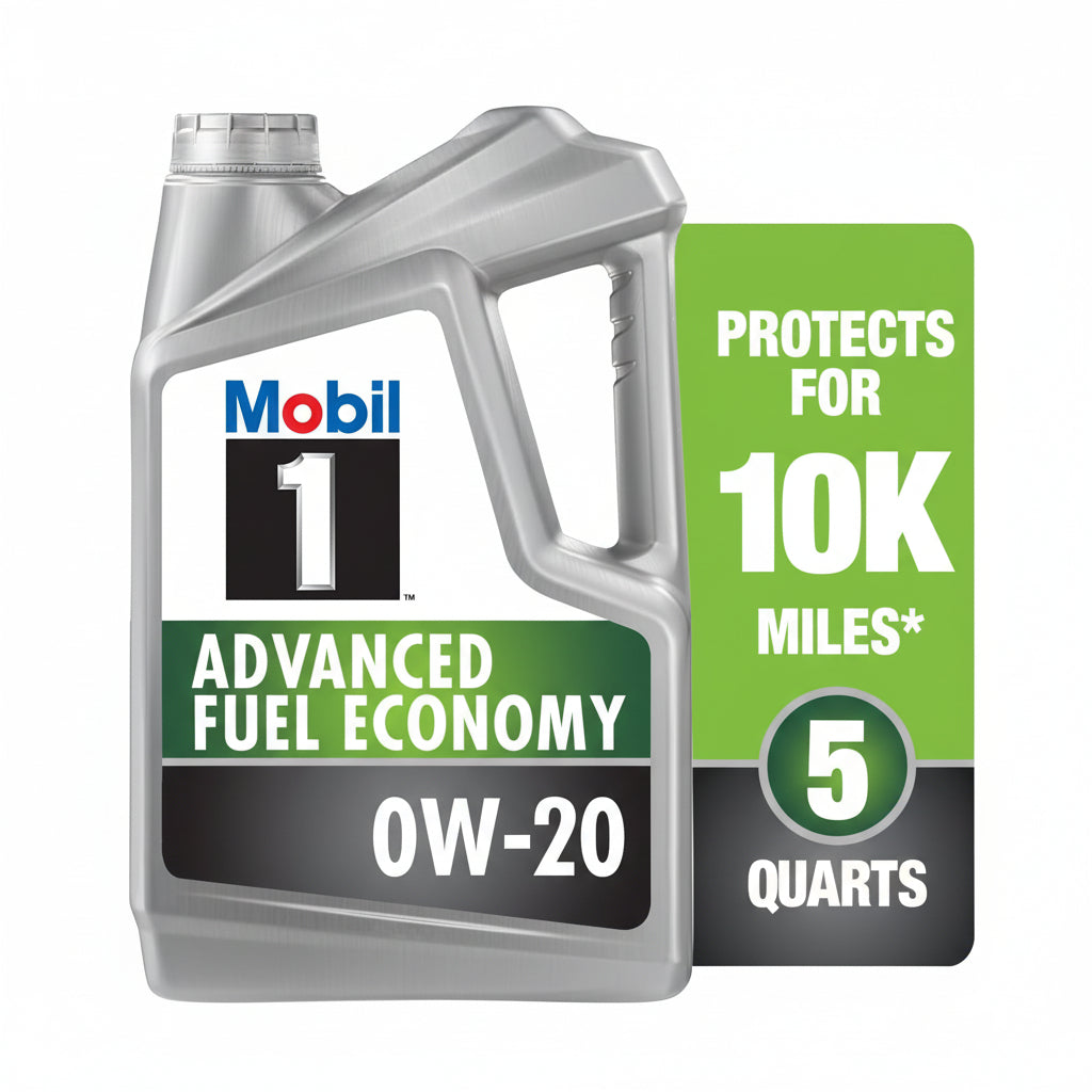 Mobil 1 Advanced Synthetic Motor Oil, 0W-20, 5 Quarts - Fuel Economy Formula