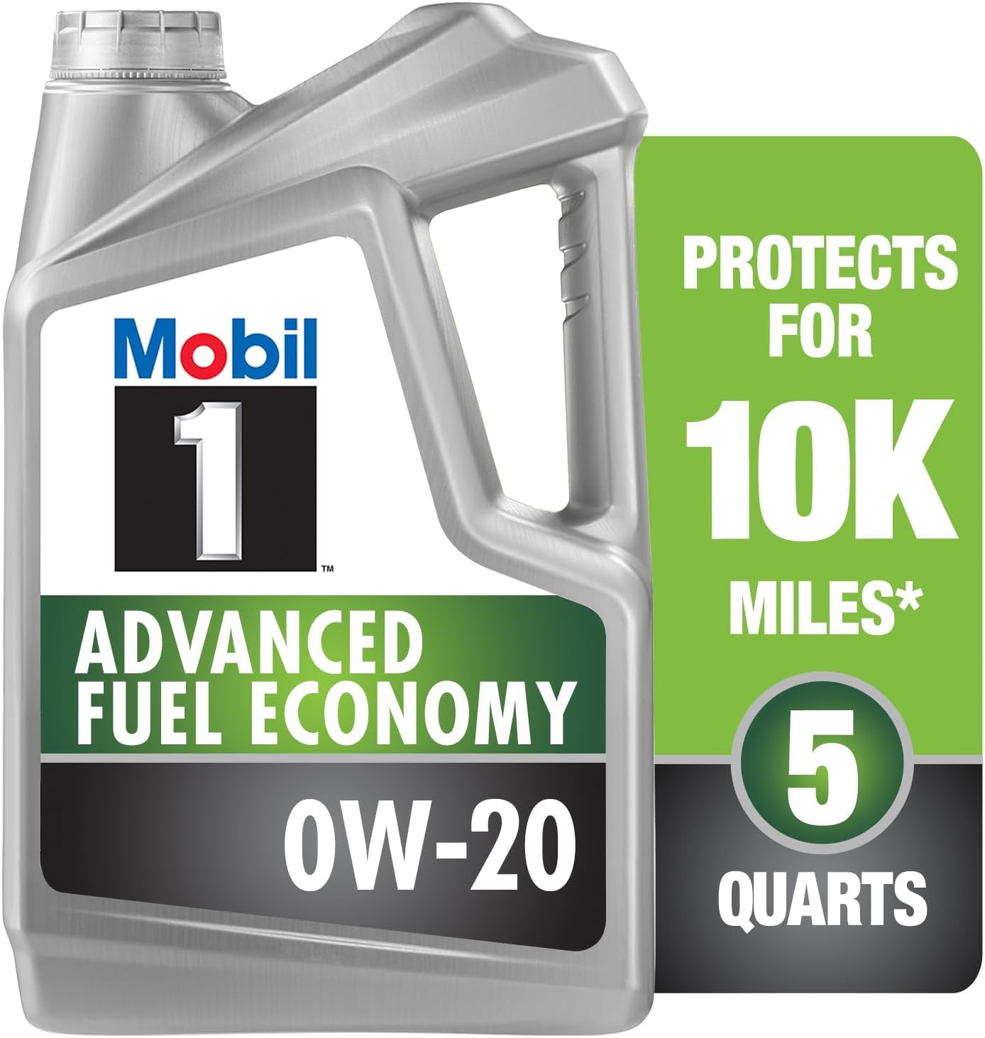 Mobil 1 Advanced Synthetic Motor Oil, 0W-20, 5 Quarts - Fuel Economy Formula