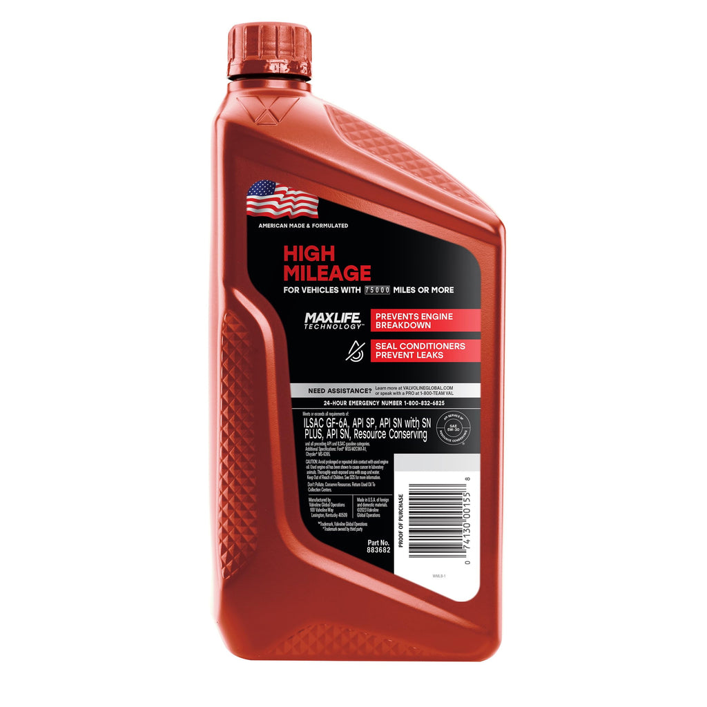 Valvoline High Mileage 150K with Maxlife Plus Technology 5W-30 Motor Oil 5 Quart
