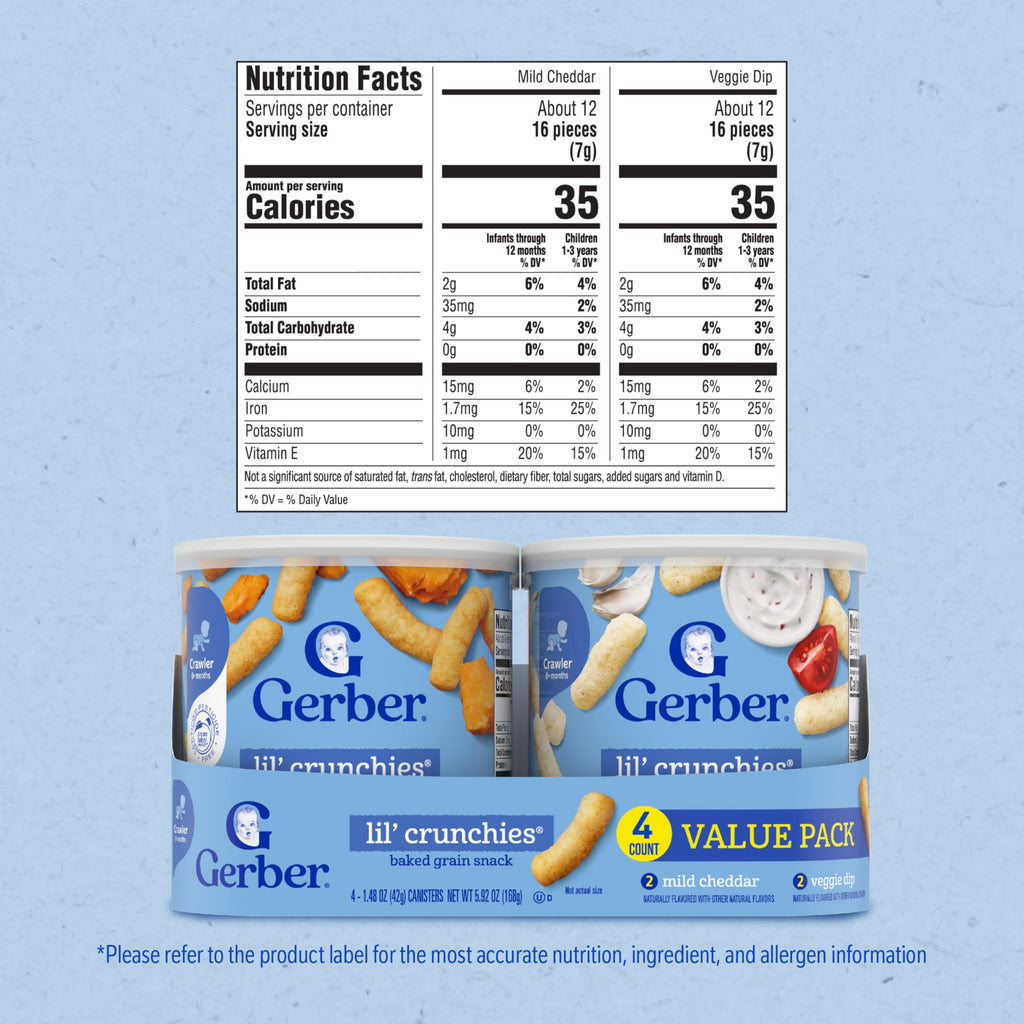 Gerber Snacks for Baby Lil Crunchies, Garden Tomato, 1.48 Ounce (Pack of 6)