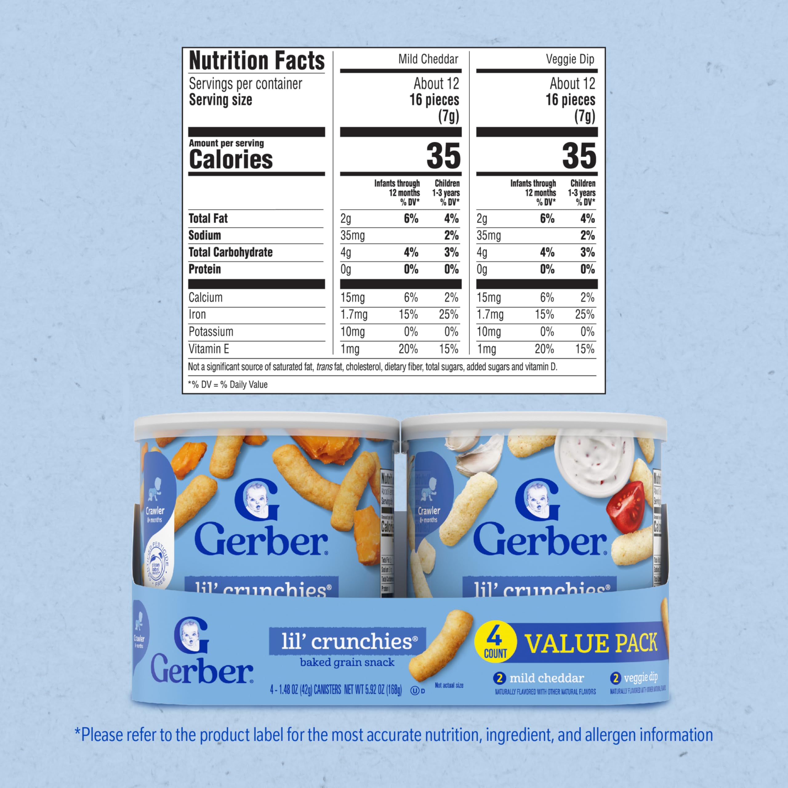 Gerber Snacks for Baby Lil Crunchies, Garden Tomato, 1.48 Ounce (Pack of 6)