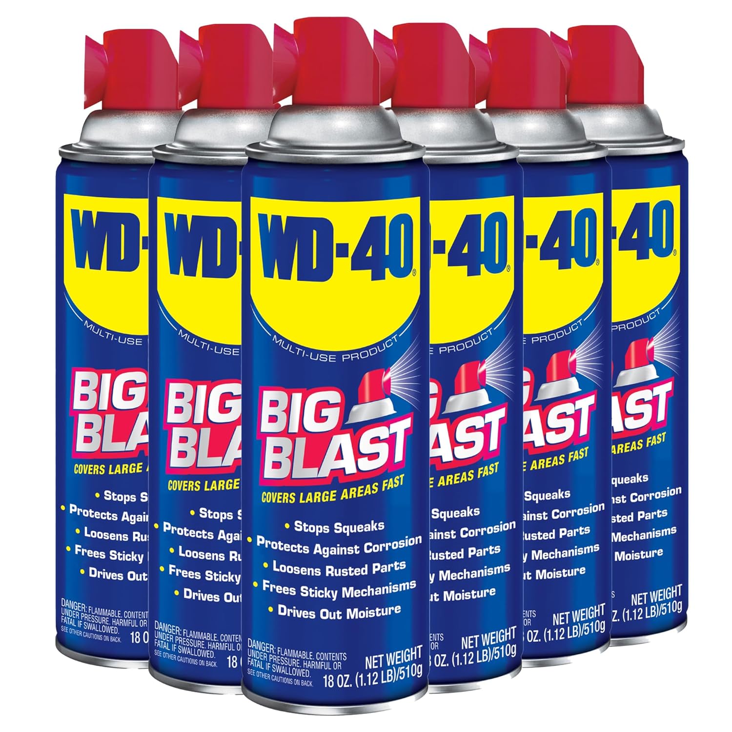 WD-40 Original Formula, Multi-Use Product with Big-Blast Spray, 18 OZ [6-Pack]