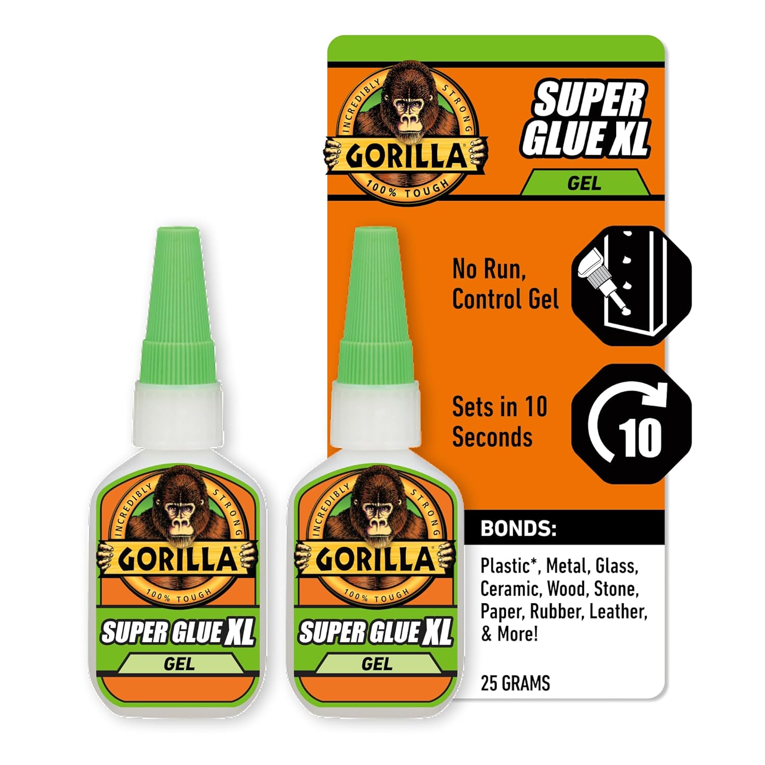 Gorilla Super Glue Gel XL, Clear Glue, 25 Gram (Pack of 1) - All Purpose and Fast Setting for Projects and Repairs