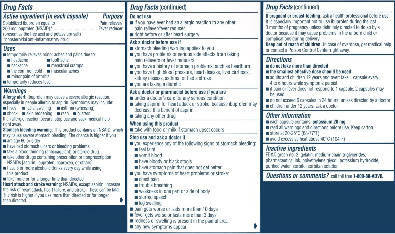 Advil Liqui-Gels Minis Pain Reliever and Fever Reducer, Pain Medicine for Adults with Ibuprofen 200mg for Pain Relief - 80 Liquid Filled Capsules
