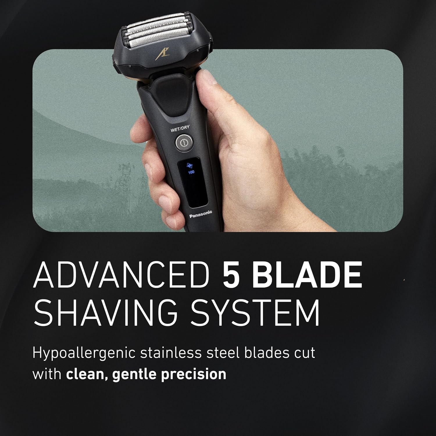 Panasonic Electric Razor for Men, Electric Shaver for Men, ARC5 with Premium Automatic Cleaning and Charging Station, Wet Dry Shaver, Cordless Razor, with Pop-Up Trimmer ES-LV97-K, Black
