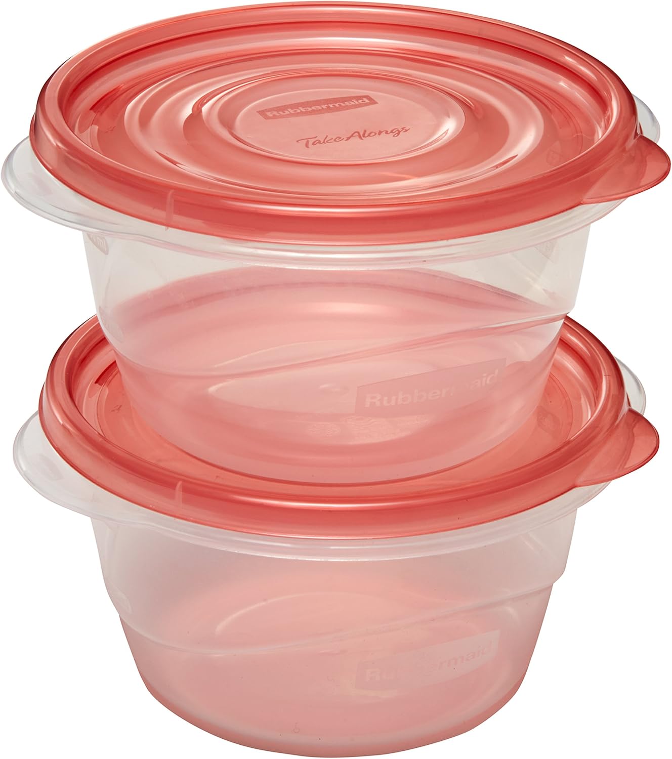 Rubbermaid TakeAlongs Small Bowl Food Storage Containers, 3.2 Cup, Tint Chili, 2 Count