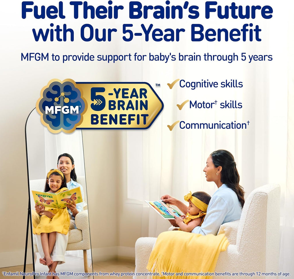 Enfamil NeuroPro Baby Formula, Triple Prebiotic Immune Blend with 2'FL HMO & Expert Recommended Omega-3 DHA, Inspired by Breast Milk, Non-GMO, Reusable Tub, 20.7 Oz (Packaging May Vary)