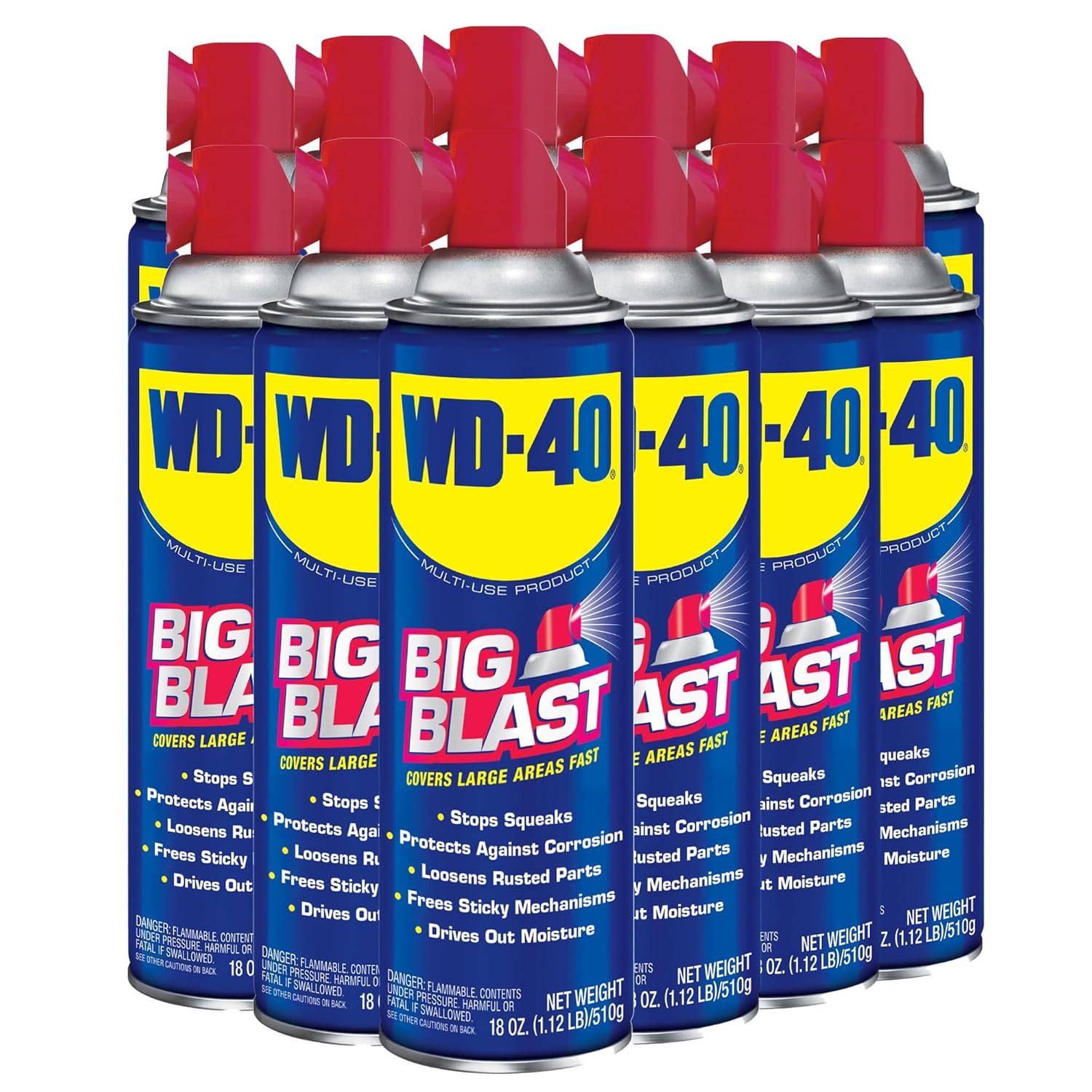 WD-40 Original Formula, Multi-Use Product with Big-Blast Spray, 18 OZ [6-Pack]