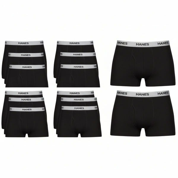 Hanes Men's Underwear Boxer Briefs Pack, Cool & Breathable Cotton Moisture-Wicking Underwear for Men, No Ride Up