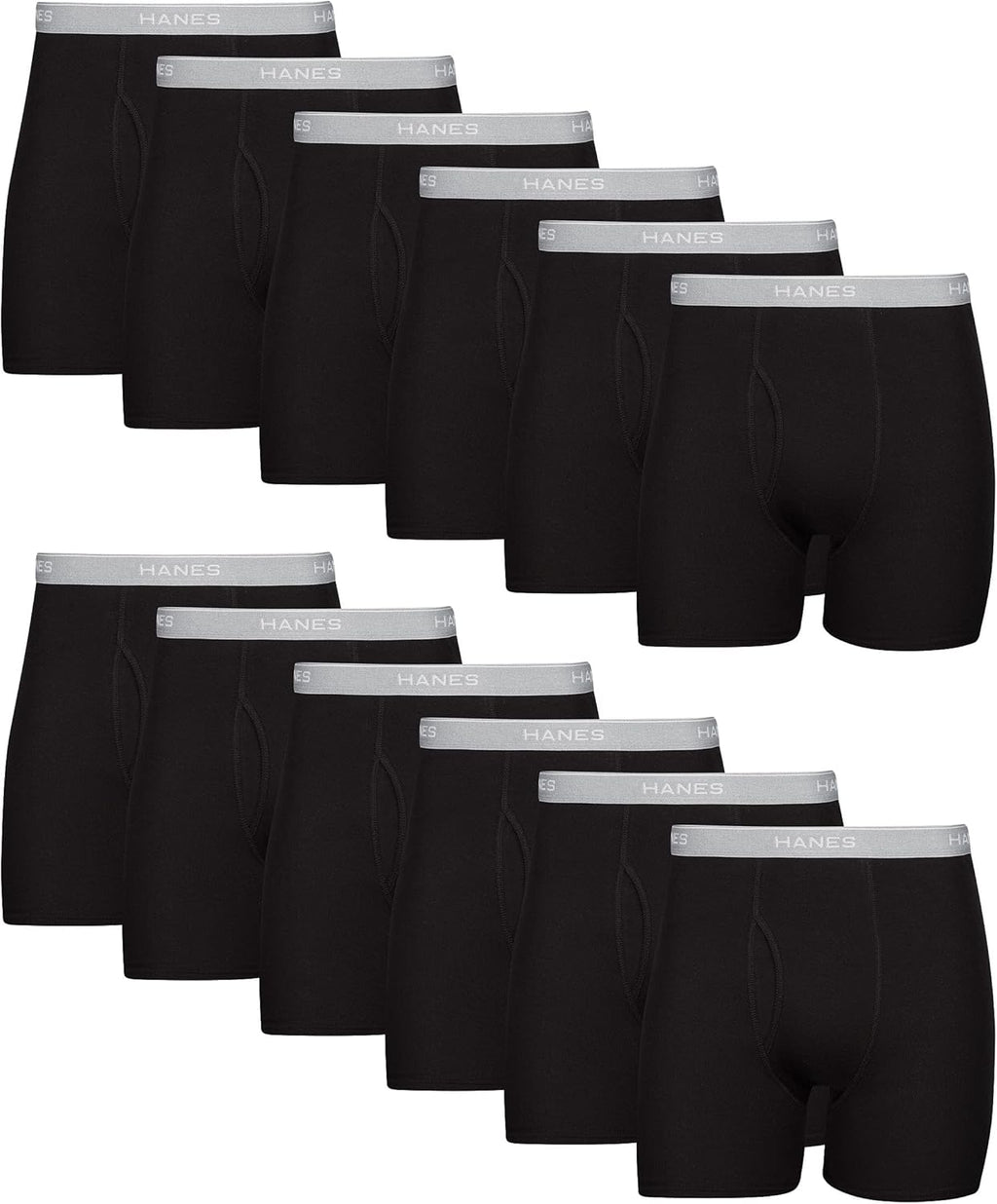 Hanes Men's Underwear Boxer Briefs Pack, Cool & Breathable Cotton Moisture-Wicking Underwear for Men, No Ride Up
