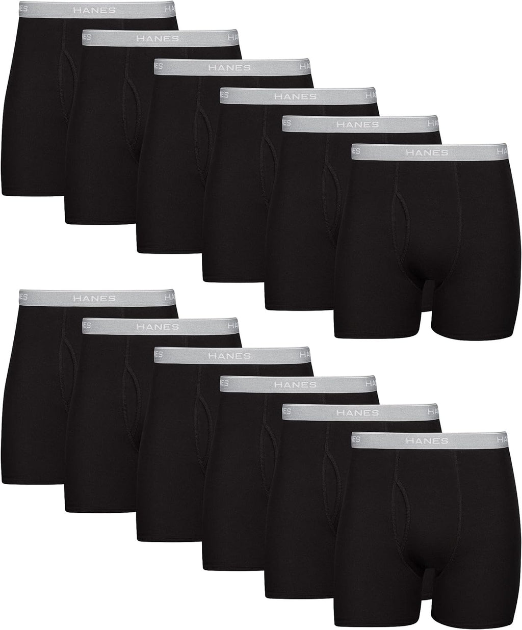 Hanes Men's Underwear Boxer Briefs Pack, Cool & Breathable Cotton Moisture-Wicking Underwear for Men, No Ride Up