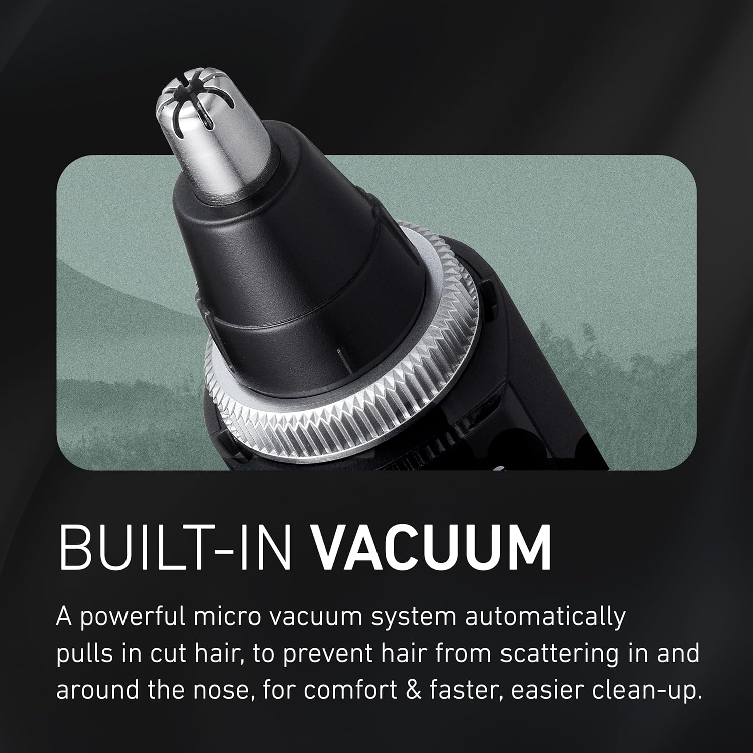 Panasonic Ear and Nose Hair Trimmer for Men with Vacuum Cleaning System, Powerful Motor and Dual-Edge Blades for Smoother Cutting, Wet/Dry – ER-GN70-K (Black)