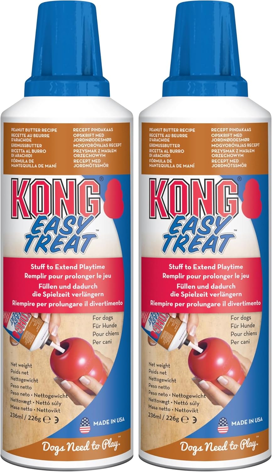KONG - Easy Treat - Dog Treat Paste - Peanut Butter - 8 Ounce (Pack of 2)