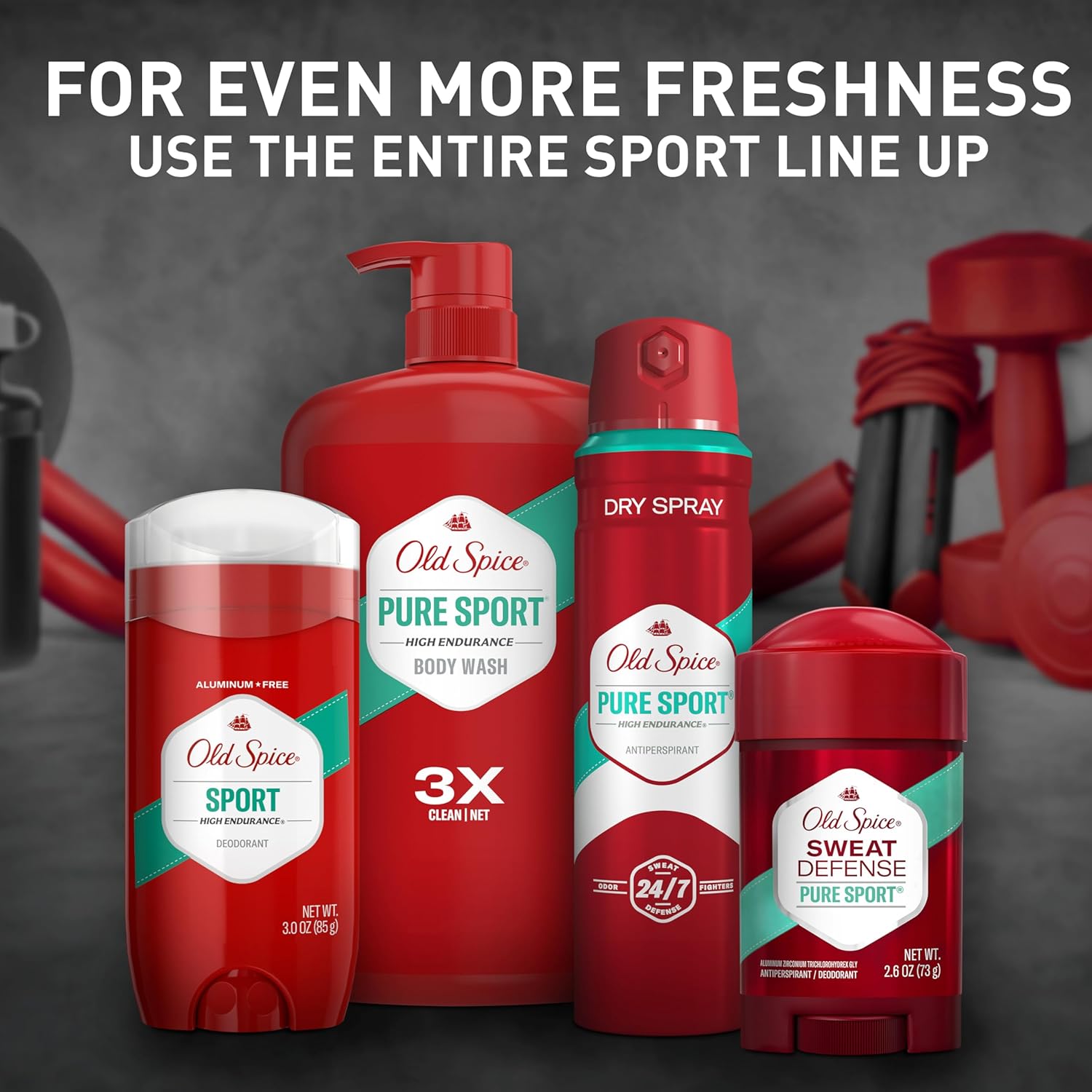 Old Spice Aluminum Free Deodorant For Men, High Endurance, 24/7 Sweat Defense & Odor Protection, 24/7 Freshness & Lasting Scent, Sport Scent, 3.0 oz (Pack of 3)