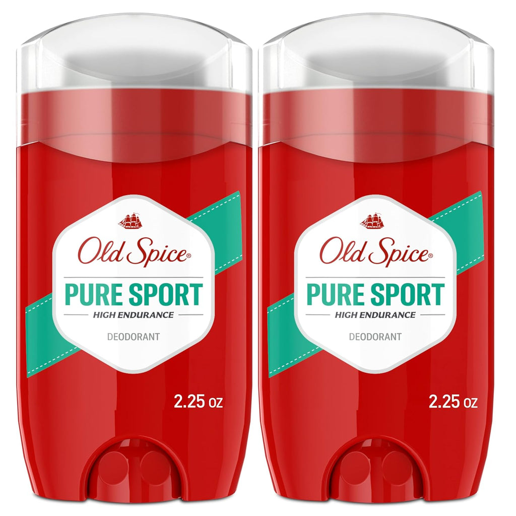 Old Spice Aluminum Free Deodorant For Men, High Endurance, 24/7 Sweat Defense & Odor Protection, 24/7 Freshness & Lasting Scent, Pure Sport Scent, 3.0 oz (Pack of 2)