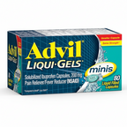 Advil Liqui-Gels Minis Pain Reliever and Fever Reducer, Pain Medicine for Adults with Ibuprofen 200mg for Pain Relief - 80 Liquid Filled Capsules