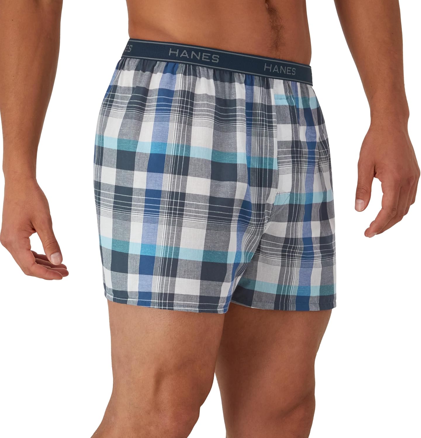 Hanes Men's Underwear Boxers Pack, Cool & Breathable Cotton Underwear, Moisture-Wicking Boxers for Men