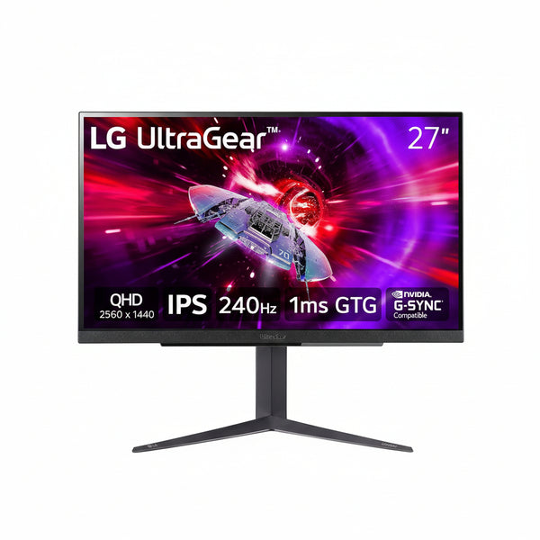LG 27GR83Q-B 27-inch UltraGear QHD (2560x1440) IPS Gaming Monitor, 240Hz, 1ms, DisplayHDR 400, G-Sync AMD FreeSync Premium, HDMI 2.1 DisplayPort, 4-Pole HP Out DTS GP:X, Tilt/Height/Pivot Stand, Black