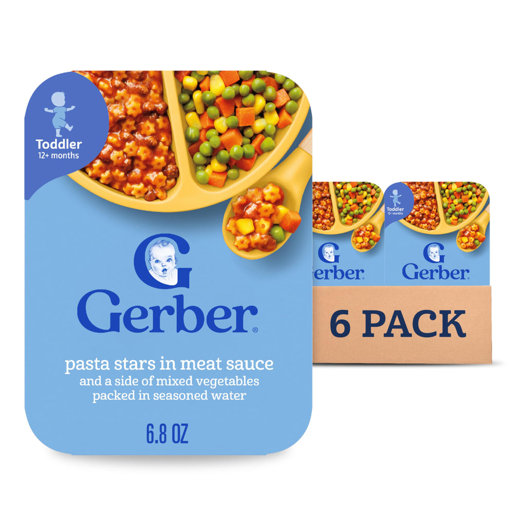 Gerber Toddler Food, Spaghetti Rings in Meat Sauce, Mealtime for Toddler, 6PK