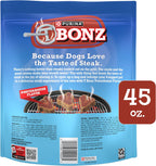 Purina T-Bonz Porterhouse Flavor Steak Shaped Treats for Dogs - 45 oz. Pouch