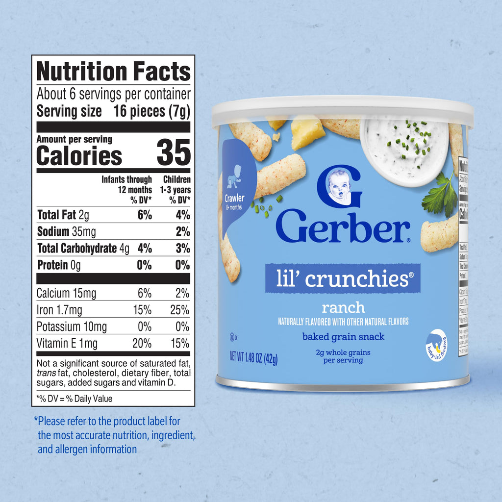 Gerber Snacks for Baby Lil Crunchies, Garden Tomato, 1.48 Ounce (Pack of 6)