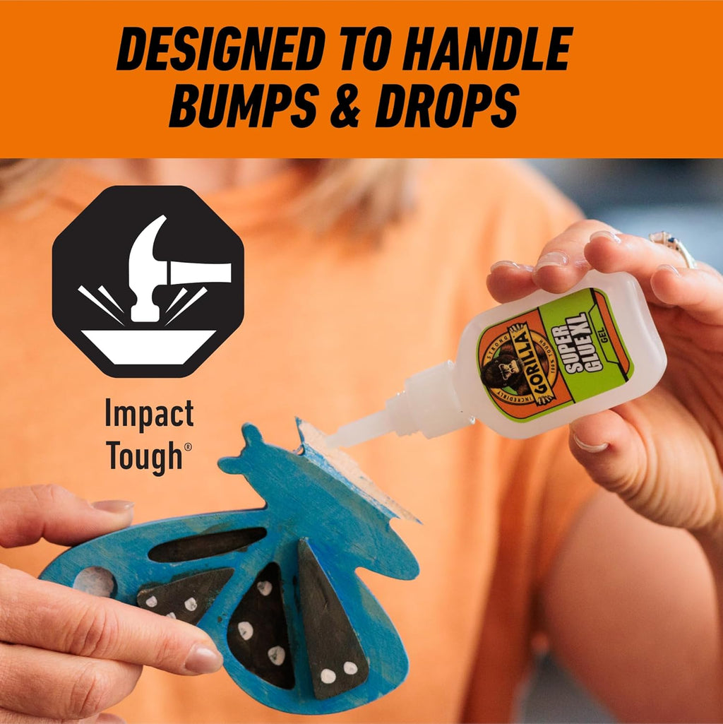 Gorilla Super Glue Gel XL, Clear Glue, 25 Gram (Pack of 1) - All Purpose and Fast Setting for Projects and Repairs