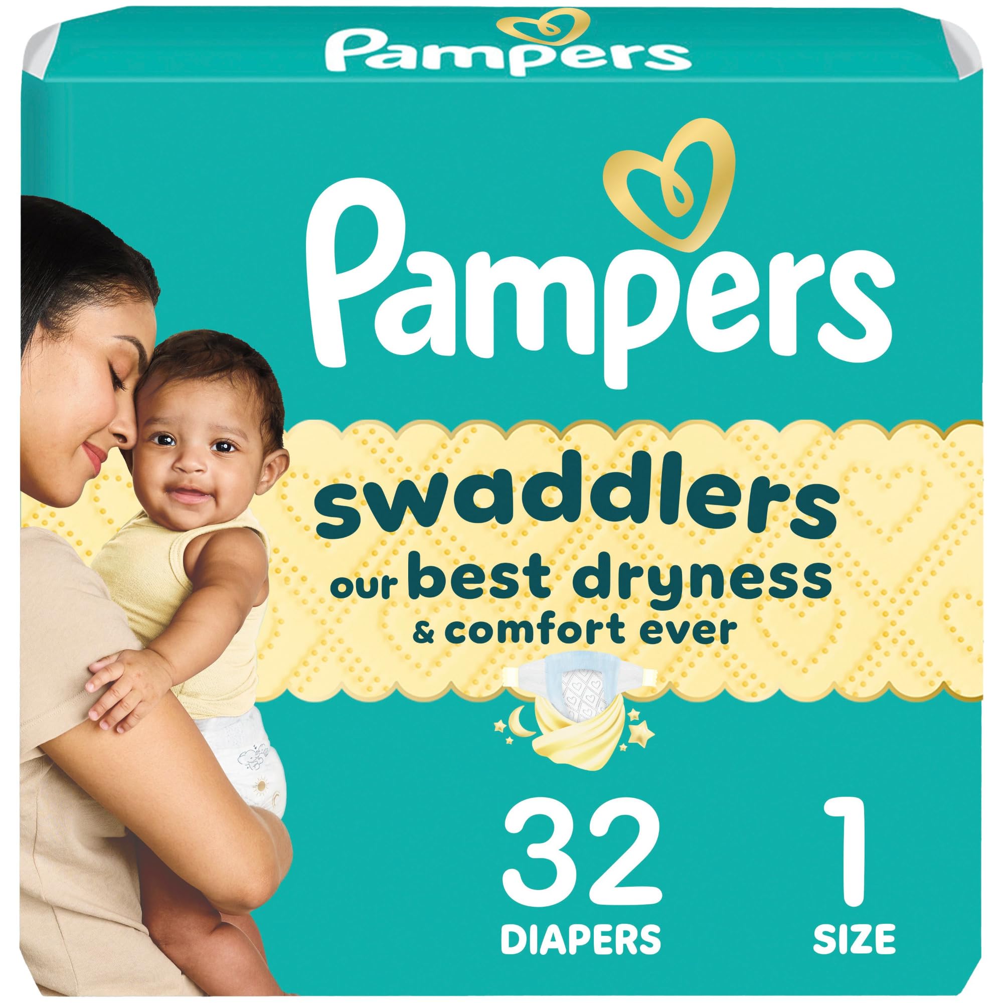 Pampers Swaddlers Diapers, Size 5 (20-37 lbs), 132 Count, Absorbent, Keeps Baby Dry and Comfortable, Skin Safe Disposable Baby Diaper (Packaging May Vary)