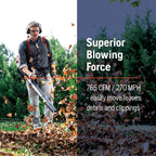 Husqvarna 150BT Gas Leaf Blower, 51-cc 2.16-HP 2-Cycle Backpack Leaf Blower, 765-CFM, 270-MPH, 22-N Powerful Clearing Performance and Ergonomic Harness System, 970466901