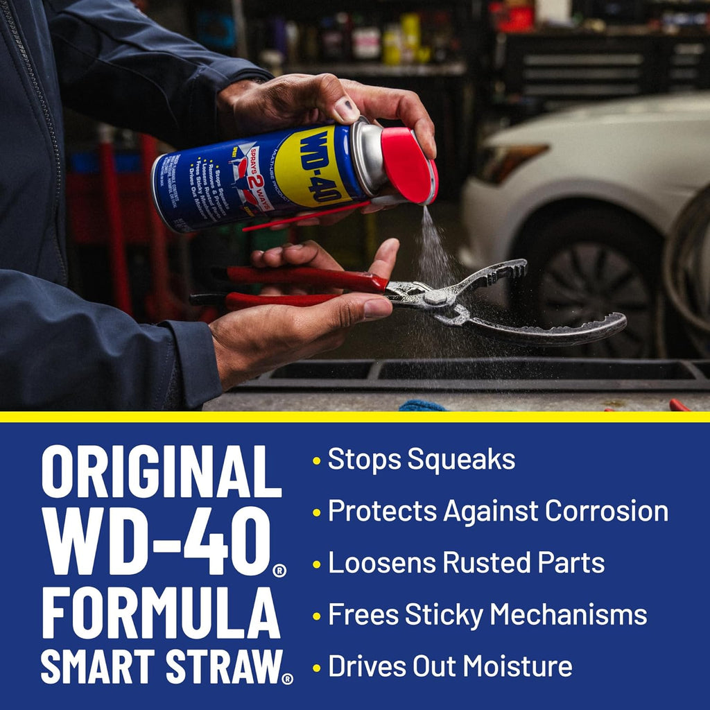 WD-40 Original Formula, Multi-Use Product with Smart Straw Sprays 2 Ways, 14.4 OZ [2-Pack]