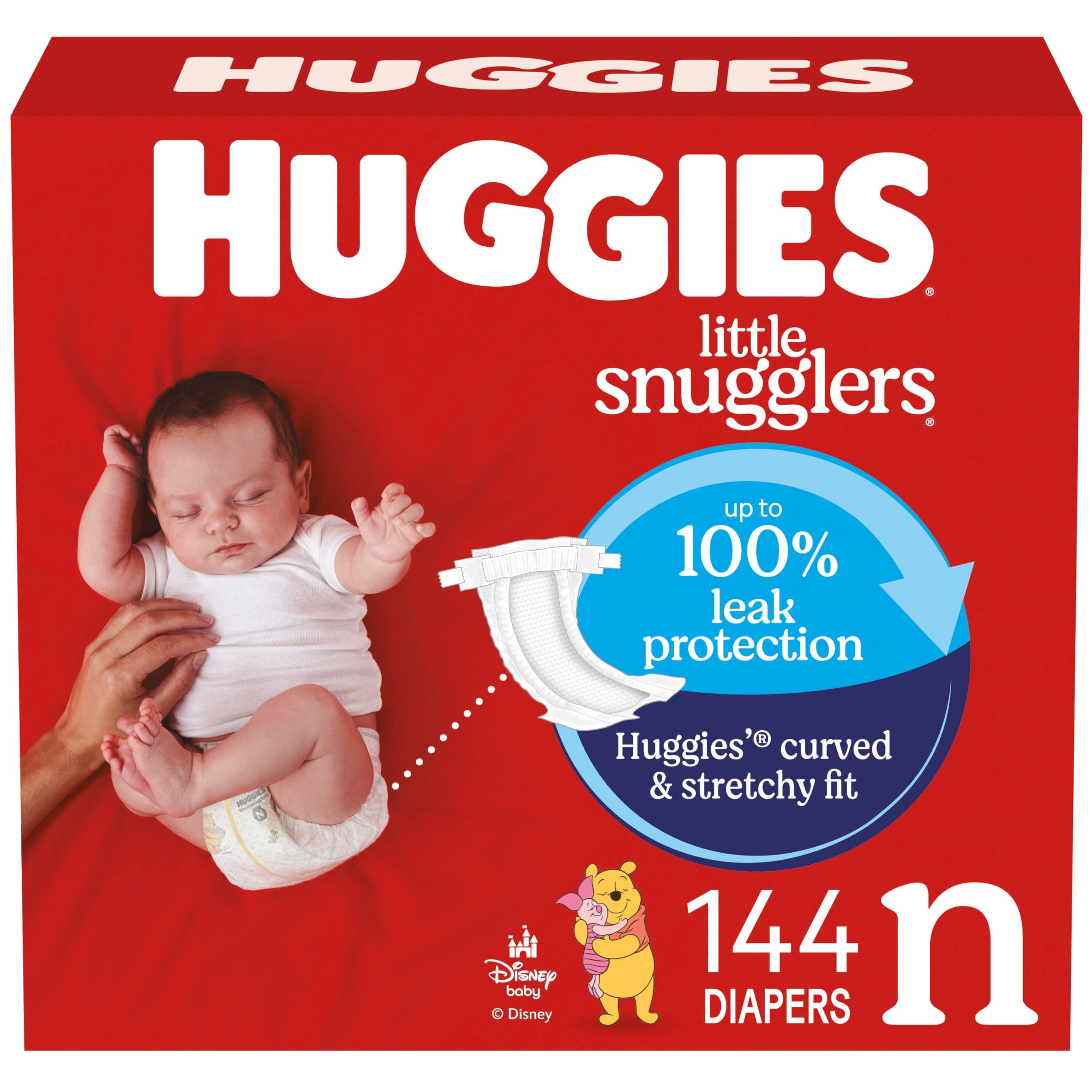Huggies Size 1 Diapers, Little Snugglers Diapers, Size 1 (8-14 lbs), 198 Count (6 Packs of 33), Packaging May Vary