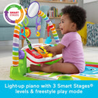 Fisher-Price Baby Playmat Deluxe Kick & Play Piano Gym for Learning & 2 Maracas Soft Rattles for Newborn to Toddler Play Ages 0+ Months