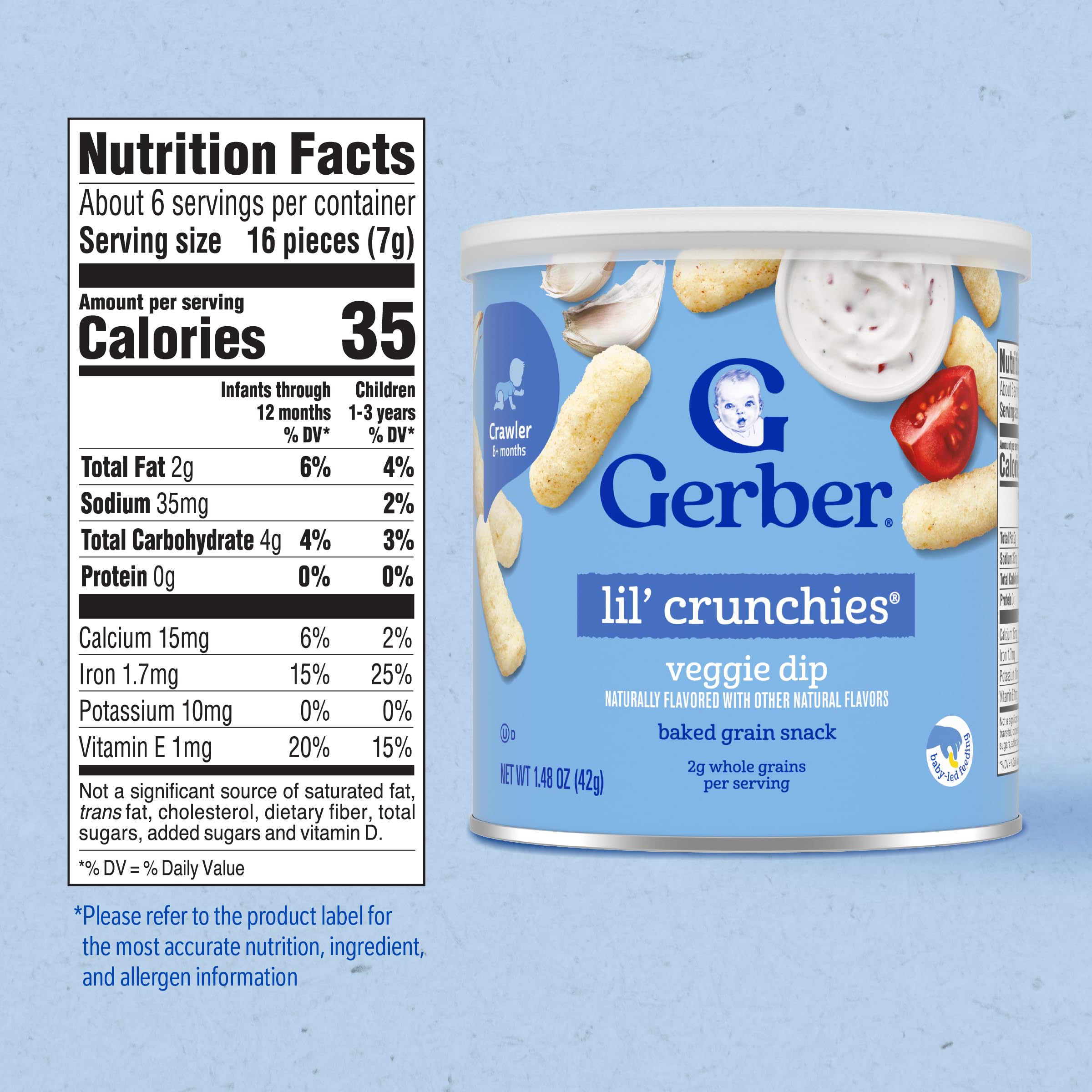 Gerber Snacks for Baby Lil Crunchies, Garden Tomato, 1.48 Ounce (Pack of 6)