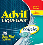 Advil Liqui-Gels Minis Pain Reliever and Fever Reducer, Pain Medicine for Adults with Ibuprofen 200mg for Pain Relief - 80 Liquid Filled Capsules