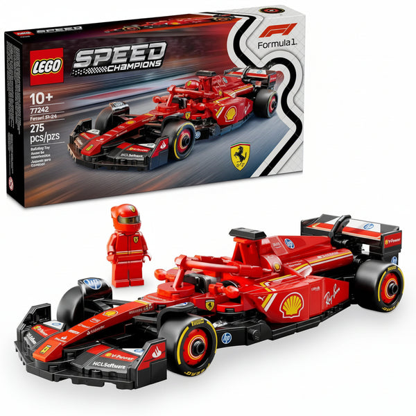 LEGO Speed Champions Ferrari SF-24 F1 Race Car Toys - Building Sets for Kids, Boys & Girls, Ages 10+ - Ferrari F1 Model Car Kits for Display or Play - Gift Ideas for Birthdays and Fans - 77242