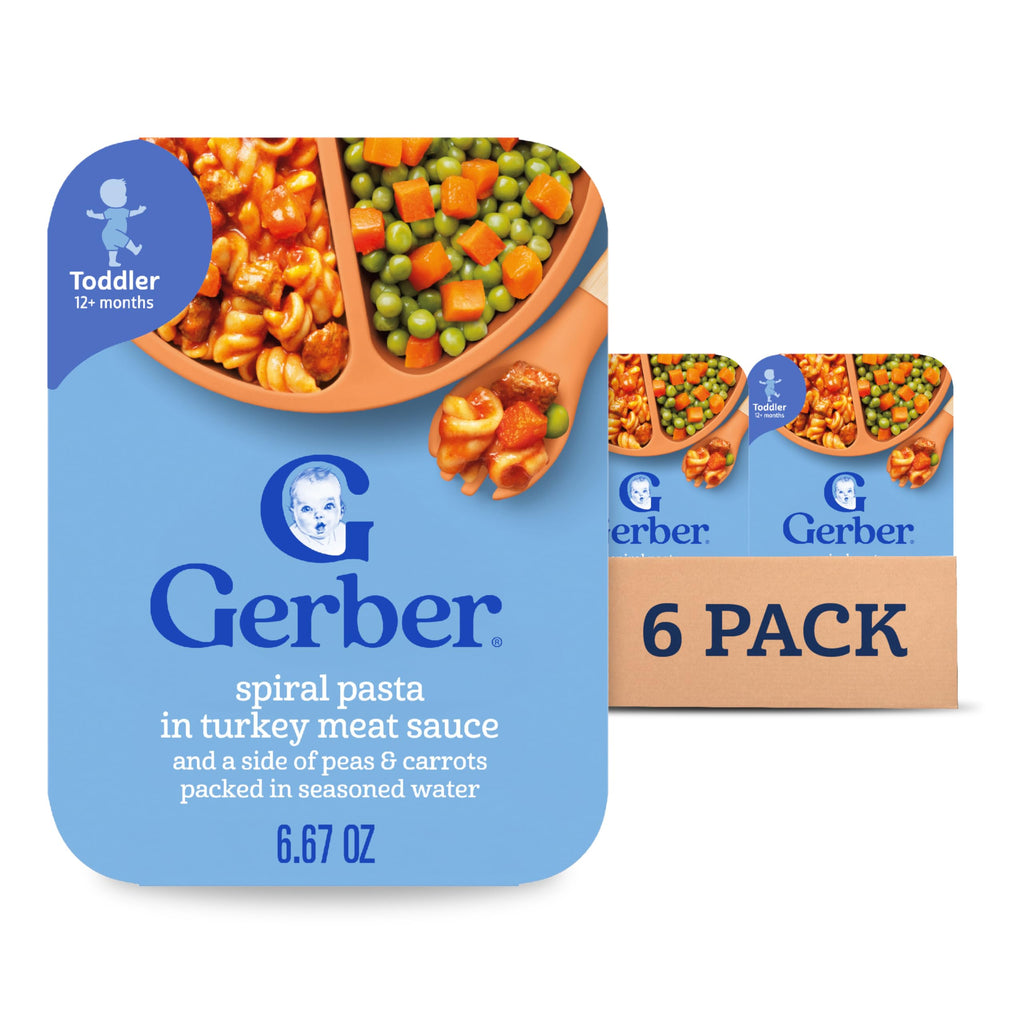 Gerber Toddler Food, Spaghetti Rings in Meat Sauce, Mealtime for Toddler, 6PK