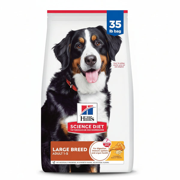Hill's Science Diet Large Breed Adult Dry Dog Food 1-5, Quality Protein for Joint Support & Lean Muscles, Chicken & Barley, 35 lb. Bag
