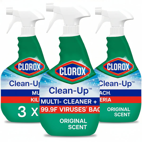 Clorox Clean-Up Multi-Surface Cleaner with Bleach, Original, Spray Bottle, 32 Fl Oz., Pack of 3
