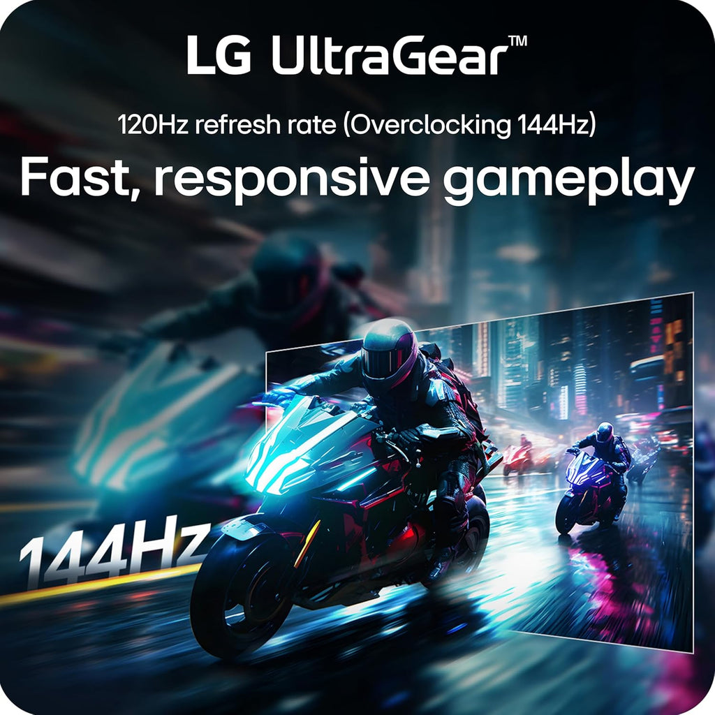 LG 24G411A-B 24-inch Ultragear Full HD (1920 x 1080) IPS Gaming Monitor, 144Hz (O/C), 1ms MBR, NVIDIA G-Sync Compatible, AMD FreeSync, HDR10, HDMI, DisplayPort, Slim Stand, Black