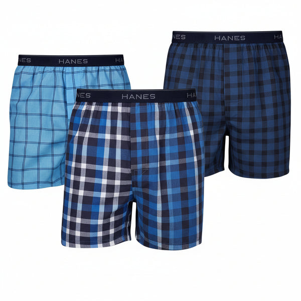 Hanes Men's Underwear Boxers Pack, Cool & Breathable Cotton Underwear, Moisture-Wicking Boxers for Men