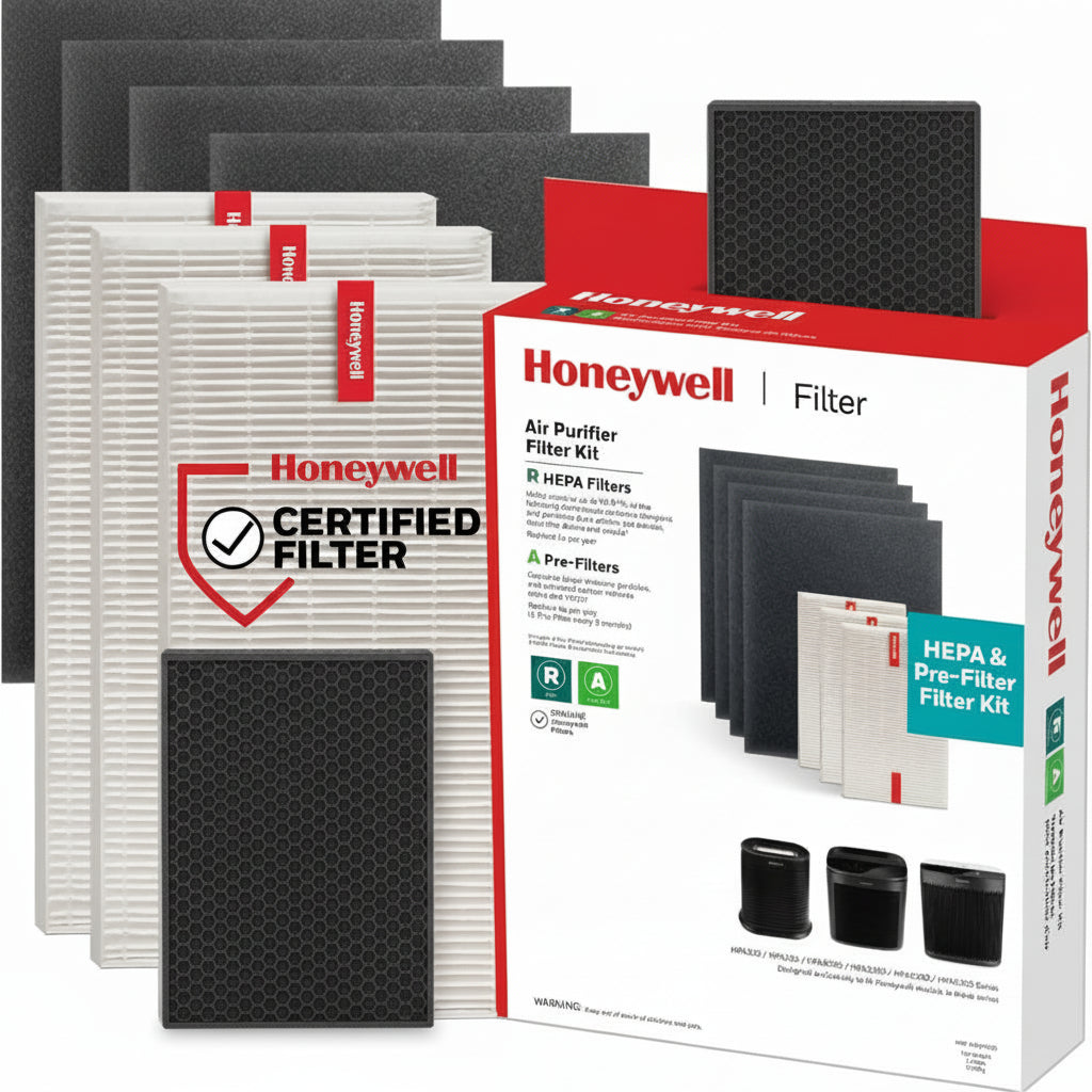 Honeywell HEPA Air Purifier Filter Replacement Kit for HPA300, HPA3300, HPA5300, HPA8350 series Air Purifiers, Value Combo Pack Includes 3 HEPA R & 4 A Carbon Pre-Cut Pre-Filters
