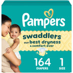 Pampers Swaddlers Diapers, Size 5 (20-37 lbs), 132 Count, Absorbent, Keeps Baby Dry and Comfortable, Skin Safe Disposable Baby Diaper (Packaging May Vary)