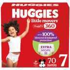 Huggies Size 6 Baby Diapers, Little Movers HuggFit 360° Baby Diapers with 360° Waistband, Size 6 (35+ lbs), 104 Count (2 Packs of 52), Packaging May Vary