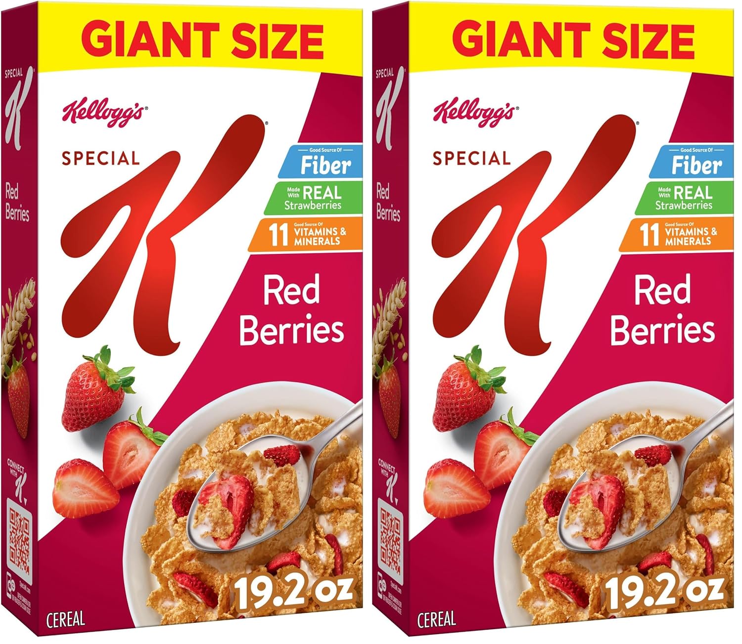 Kellogg's Special K Red Berries Breakfast Cereal, Good Source of Fiber, Giant Size, 19.2 oz